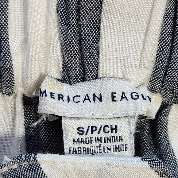 American Eagle striped pants elastic waist belted size S - Picture 5 of 8